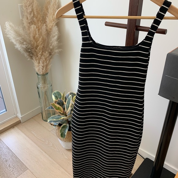 American Apparel Striped Midi Ponte Dress - Picture 4 of 6